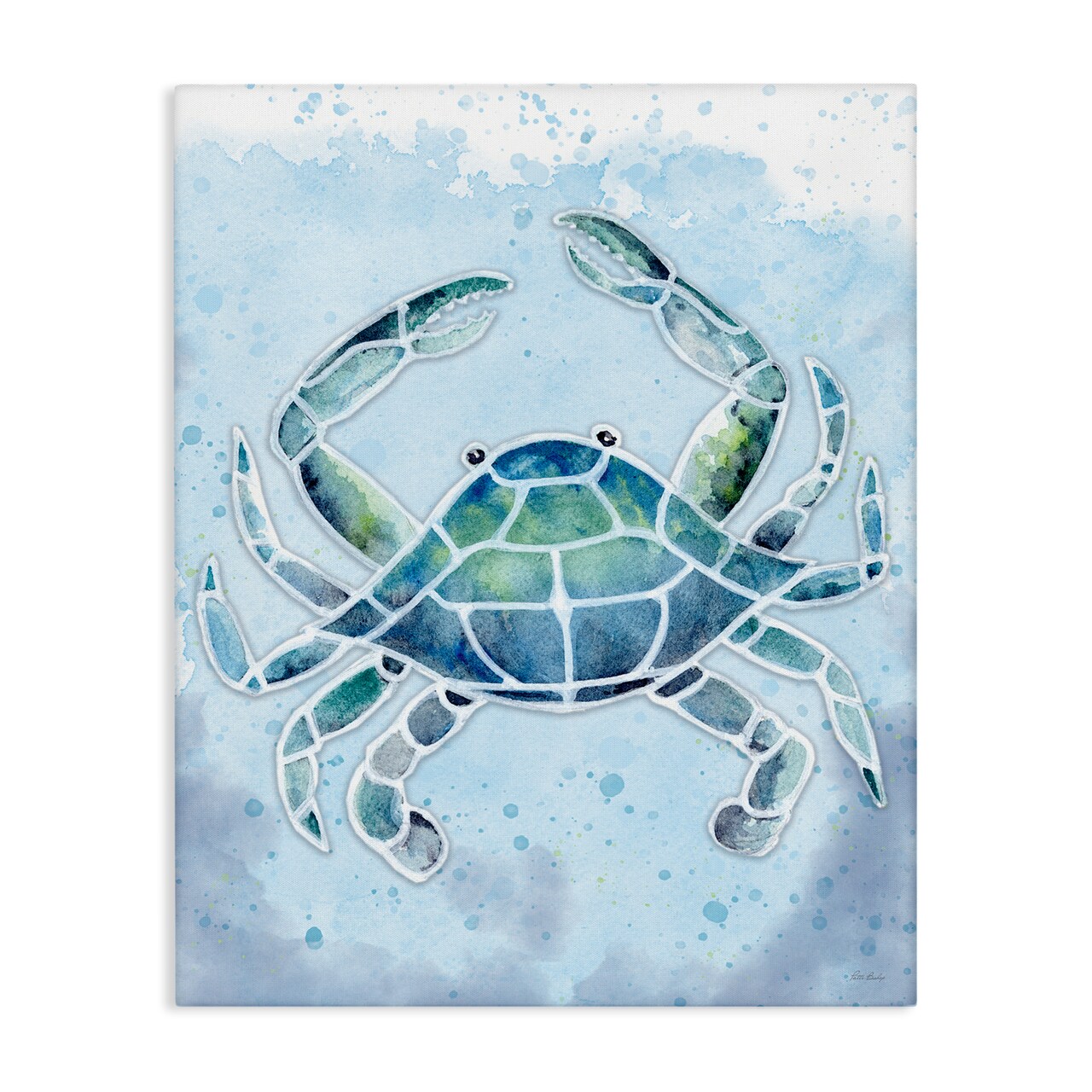 Stupell Industries Stained Glass Crab Canvas Wall Art Design by Patti Bishop